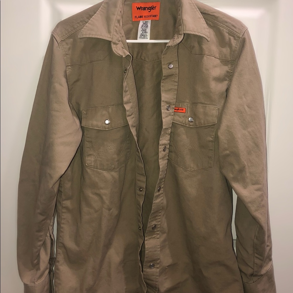wrangler tan button up jacket